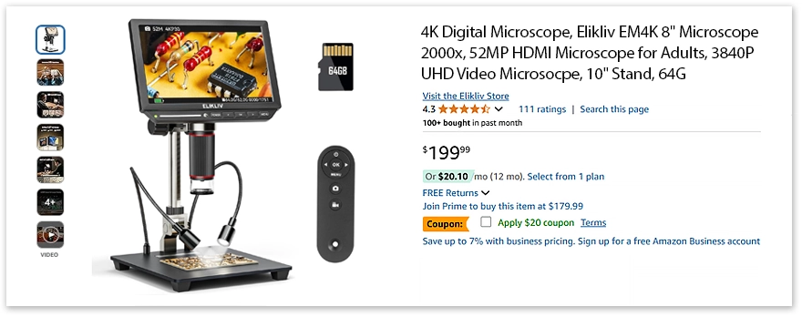 Digital Microscope - STEM Gear on Amazon