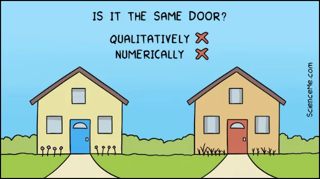 Like you or I, the door can change in quality while retaining the same quantitative identity