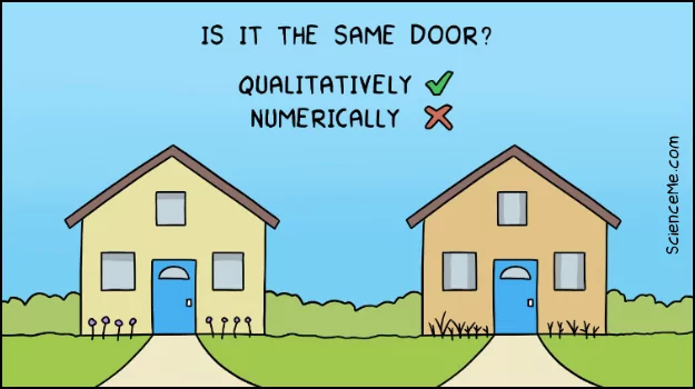 Philosophy tells us two different doors can share the same qualitative identity but retain distinct numerical identities